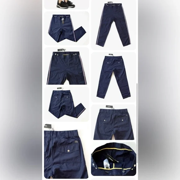 Diesel blue p tucs tape chino trousers - Picture 11 of 13